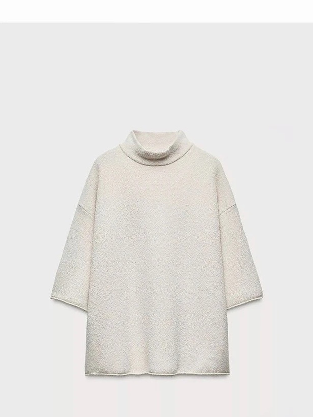 Zara Mock Neck Knit Sweater White